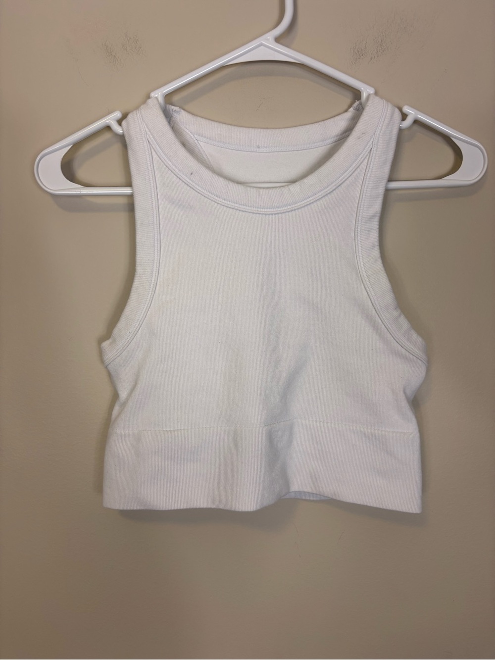 Alo Yoga White Ribbed Tank Crop Top -Small